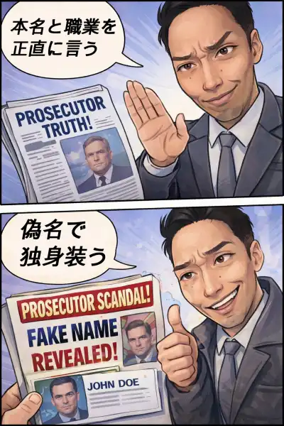 竹田タケヒト、職業：検察官（非公表）