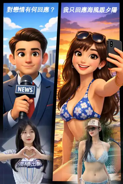 緋聞不回應，只回海浪